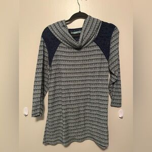 Maurices Navy and Gray Cowl Neck Sweater